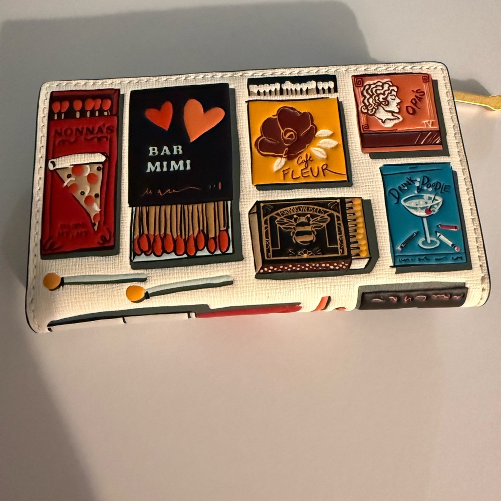 Kate Spade Multicolor slim bifold wallet Parchment